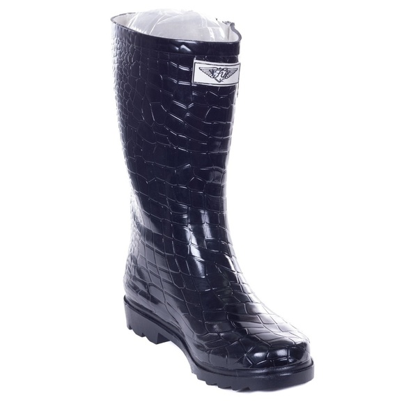 Women's Rainboots, MidCalf Rain Boots, #5515, Croco, size 10 - Picture 1 of 4